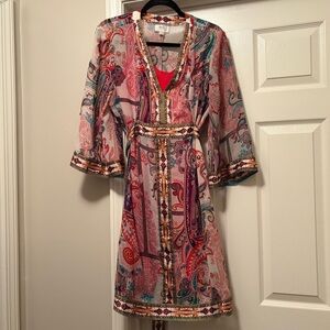 Paisley Print Sheer Dress